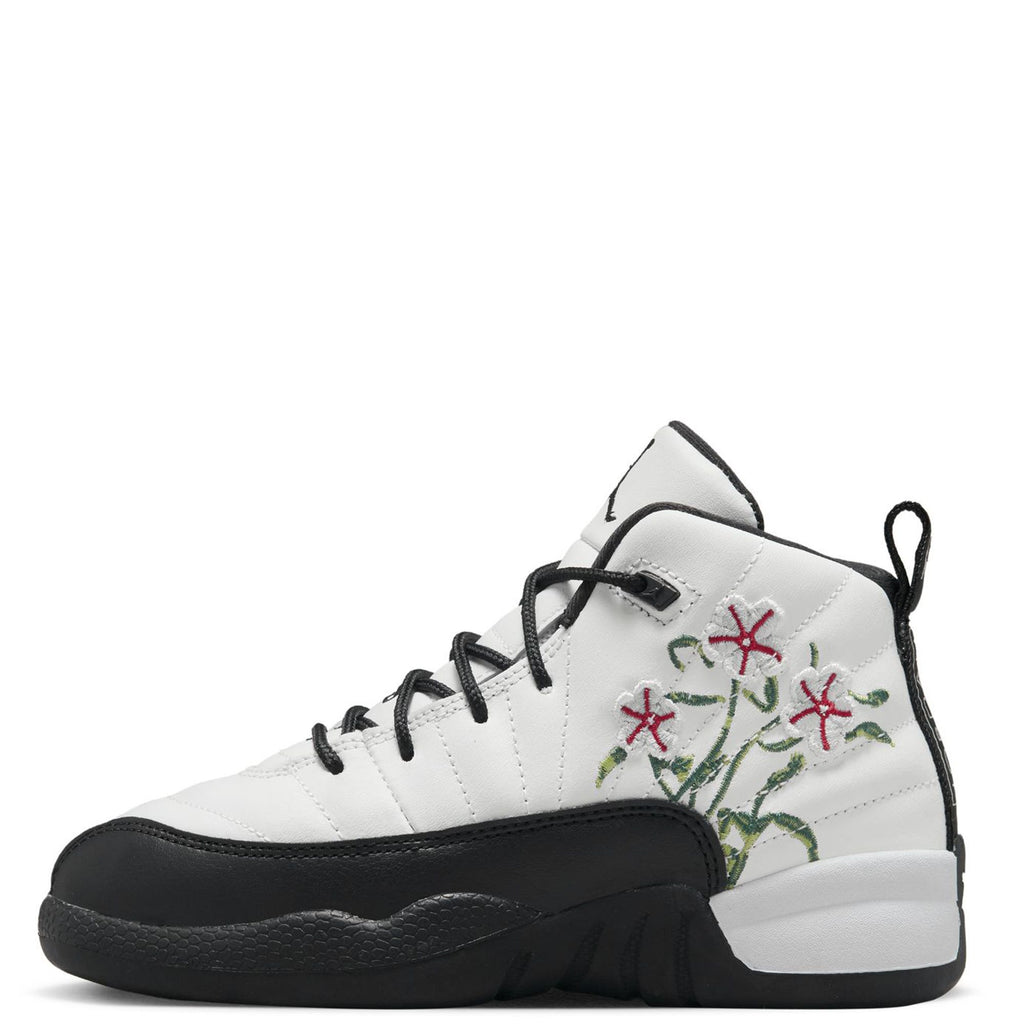 Little Kid's Jordan 12 Retro White/Black-Vivid Green (DR6954 100)