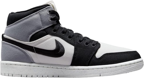 Women's Air Jordan 1 Mid SE Sail/Black-Light Steel Grey (DV0427 100)