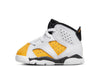 Toddler's Jordan 6 Retro White/Black-Yellow Ochre (DV3606 170)