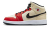 Big Kid's Air Jordan 1 Mid Muslin/Chili Red-Black-White