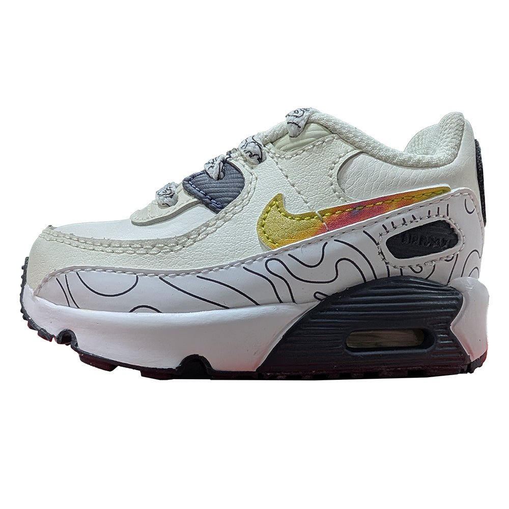 Toddler's Nike Air Max 90 LTR SE Sail/Multi-Color-Gridiron (DX1817 100)