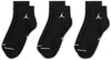 Jordan Black Everyday Unisex Ankle Socks (3 Pair)