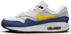 Big Kid's Nike Air Max 1 White/Tour Yellow-Blue Recall (DZ3307 107)