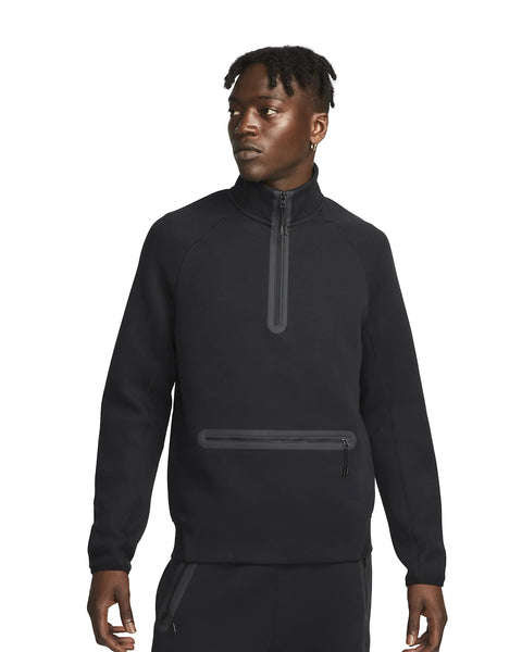 Men's Nike Sportswear Black Tech Fleece Half Zip Sweatshirt