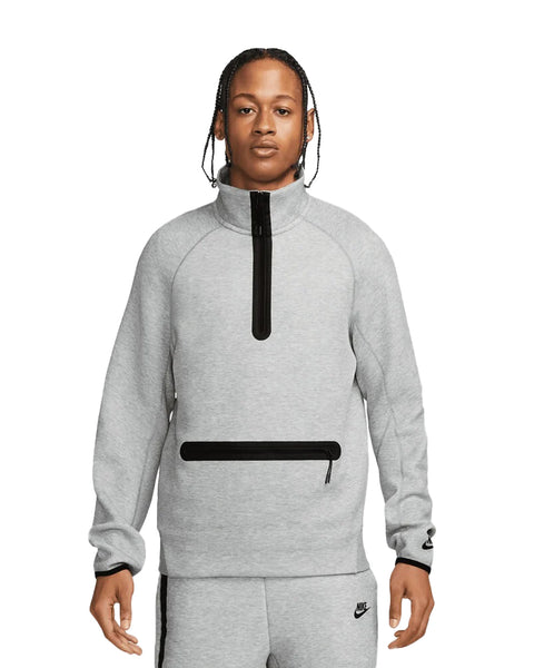 Men's Nike Sportswear Drk Gry Matte Slvr Tech Fleece Half Zip Sweatshirt
