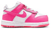 Toddler's Nike Dunk Low White/Laser Fuchsia (FB9107 102)