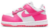 Toddler's Nike Dunk Low White/Laser Fuchsia (FB9107 102)