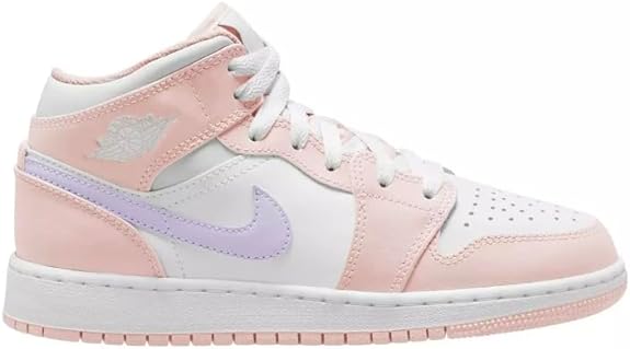 Big Kid's Jordan 1 Mid Pink Wash/Violet Frost-White (FD8780 601)