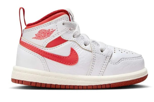 Toddler's Jordan 1 Mid SE White/Lobster-Dune Red-Sail (FJ3466 160)