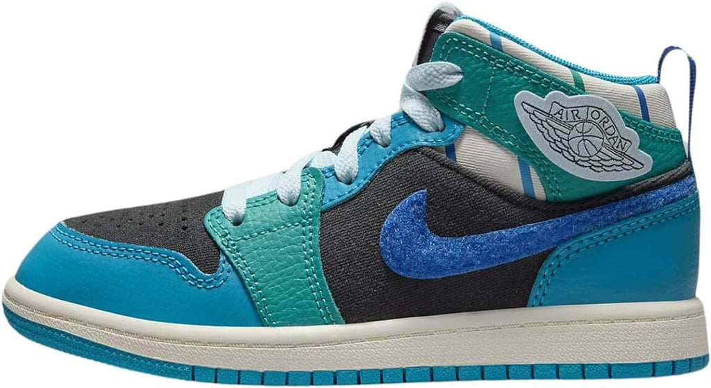 Little Kid's Jordan 1 Mid Anthracite/Glacier Blue (FJ9481 004)