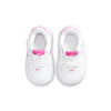 Toddler's Nike Force 1 Low EasyOn White/Laser Fuchsia (FN0236 102)
