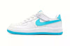 Little Kid's Nike Force 1 Low EasyOn Wht/Aquarius Blue-Wht (FN0237 107)