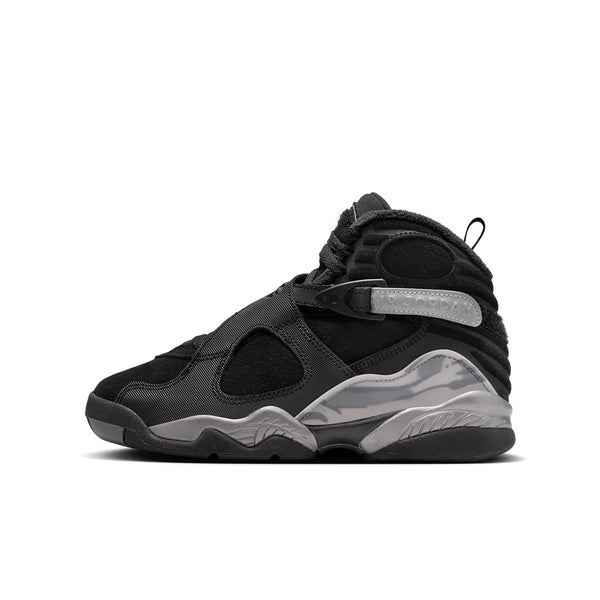 Big Kid's Jordan 8 Retro WNTR Blck/Gunsmoke-Metallic Silver (FN5190 001)