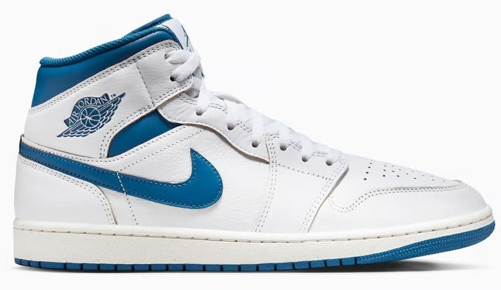 Men's Jordan 1 Mid SE White/Industrial Blue-Sail (FN5215 141)
