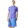 Men's Lacoste Blue Chine Oversized Crocodile Print Organic Cotton Fleece Shorts