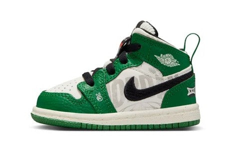 Toddler's Jordan 1 Mid Pine Green/Sail-Black (HF3201 300)