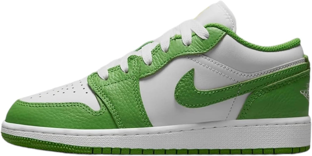 Big Kid's Jordan 1 Low SE BG White/Chlorophyll-Lightening (HF4779 100)