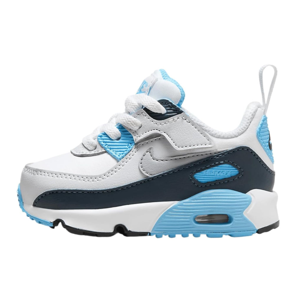 Toddler's Nike Air Max 90 Easyon White/Wolf Grey-Baltic Blue (HF6359 100)