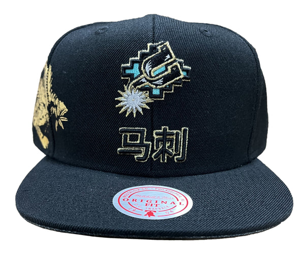 Mitchell & Ness Black NBA San Antonio Spurs Water Tiger HWC Snapback - OSFA