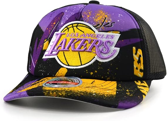 Mitchell & Ness Black NBA Los Angeles Lakers Hyper Trucker HWC Snapback - OSFA