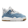Toddler's Jordan 4 Retro Tex Sail/Worn Blue-Metallic Gold (IB6714 100)