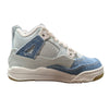 Little Kid's Jordan 4 Retro Tex Sail/Worn Blue-Metallic Gold (IB6715 100)