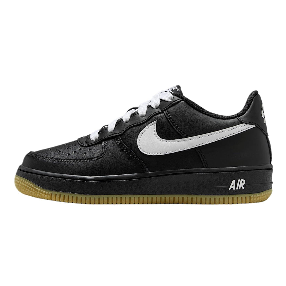 Grade School Nike Air Force 1 LV8 3 Black/White-Gum Light Brown (IB8845 001)