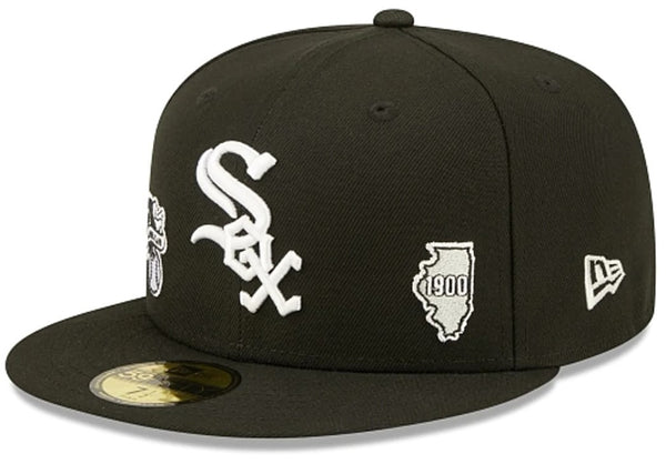Men's New Era MLB Chicago White Sox Black Identity 59 Fifty Fitted Cap