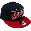 Men's New Era 9Fifty MLB Atlanta Braves Team Script Navy/Red Snapback - OSFM