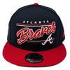 Men's New Era 9Fifty MLB Atlanta Braves Team Script Navy/Red Snapback - OSFM
