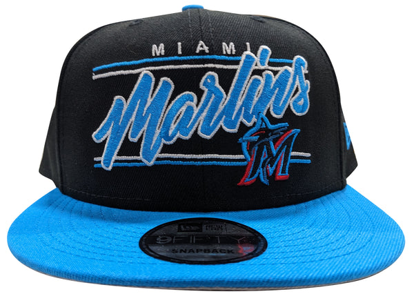 New Era 9Fifty MLB Miami Marlins Team Script Black/Lt. Blue Snapback - OSFM