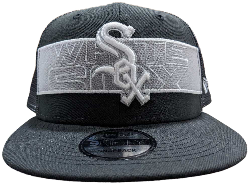 Men's New Era 9Fifty MLB Chicago White Sox Black/Grey Trucker Snapback - OSFM