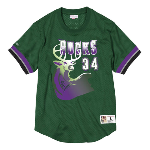 Men's Mitchell & Ness NBA Milwaukee Bucks 1996-97 Ray Allen Green Mesh Jersey