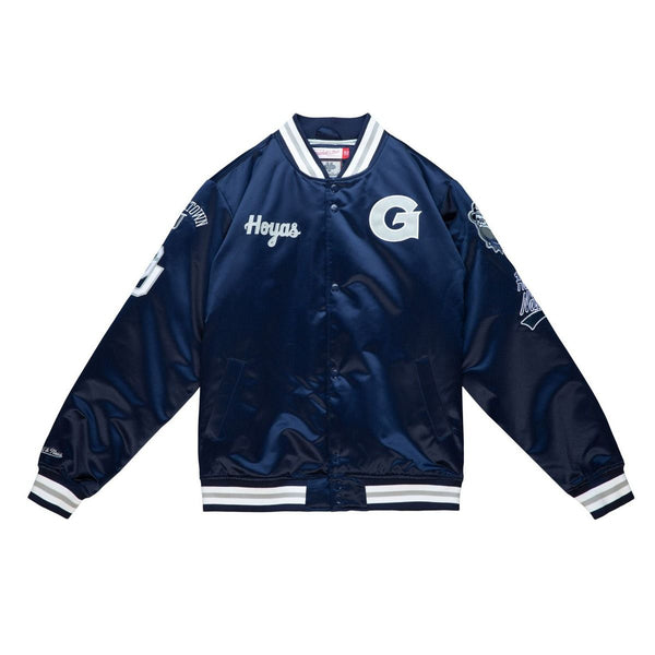 Men's Mitchell & Ness Navy Blue NCAA Georgetown Hoyas Champ City Heavyweight Jacket