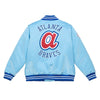 Mitchell & Ness Light Blue MLB Atlanta Braves Heavyweight Satin Jacket