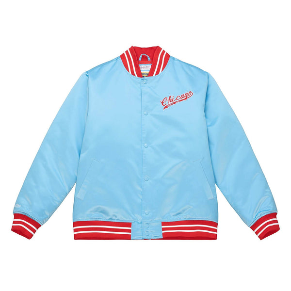 Men's Mitchell & Ness Light Blue MLB Chicago White Sox Heavyweight Satin Jacket