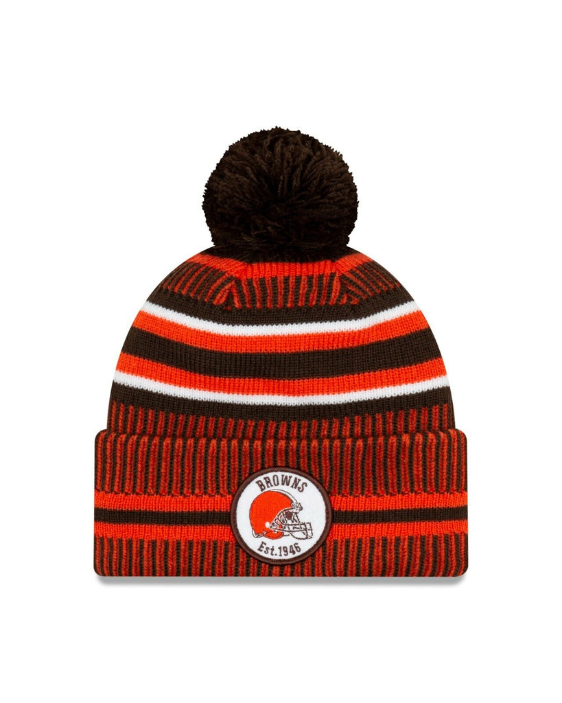 Men's New Era Team NFL Cleveland Browns 2019 On Field Knit Pom Beanie - OSFM