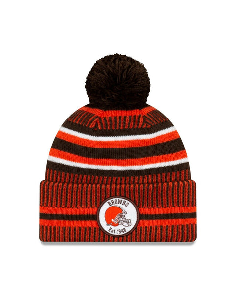 Men's New Era Team NFL Cleveland Browns 2019 On Field Knit Pom Beanie - OSFM