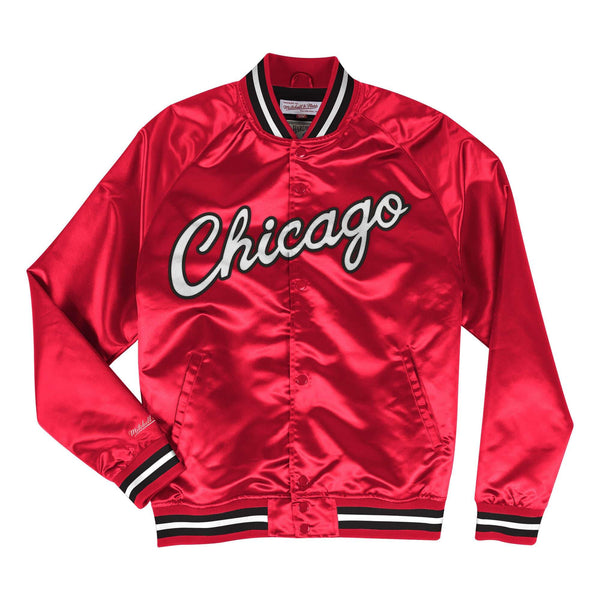 Men's Mitchell & Ness NBA Chicago Bulls Scarlet Lightweight Satin Jacket