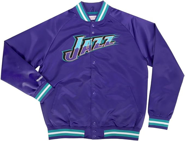 Men's Mitchell & Ness NBA Utah Jazz Purple Lightweight Satin Jacket