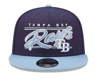 New Era 9Fifty MLB Tampa Bay Rays Team Script Navy/Lt. Blue Snapback - OSFM