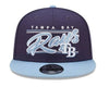 New Era 9Fifty MLB Tampa Bay Rays Team Script Navy/Lt. Blue Snapback - OSFM