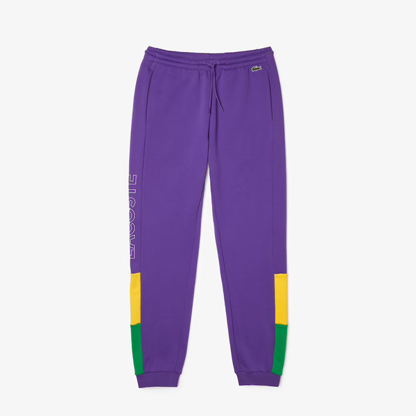 Men's Lacoste Lavender/Broom/Malachite Branded Clbk Fleece Jogging Pants