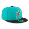 Men's New Era 59Fifty Teal/Black MLB Florida Marlins 1997 WS Fitted (11783654)