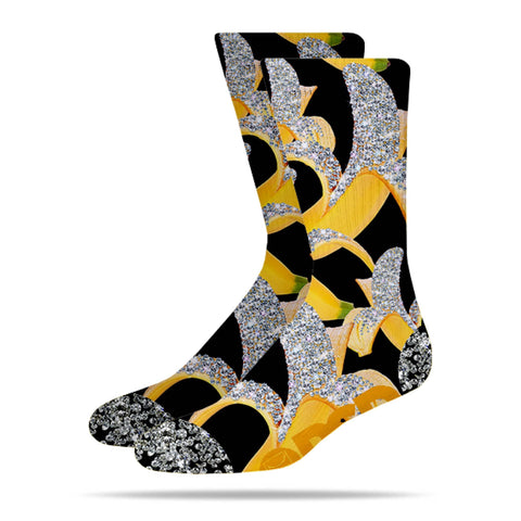 Men's PSD Black Iced Banana Socks Size (6-13) -