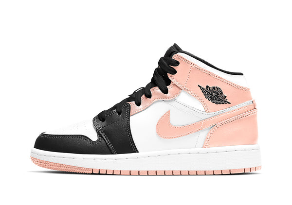 Big Kid's Jordan 1 Mid White/Arctic Orange-Black (554725 133)