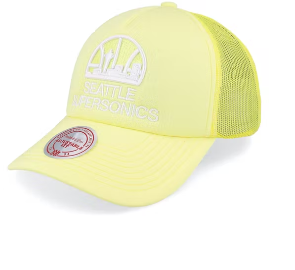 Mitchell & Ness Yllw NBA Seattle Supersonics Pastel Trucker HWC Snapback - OSFA