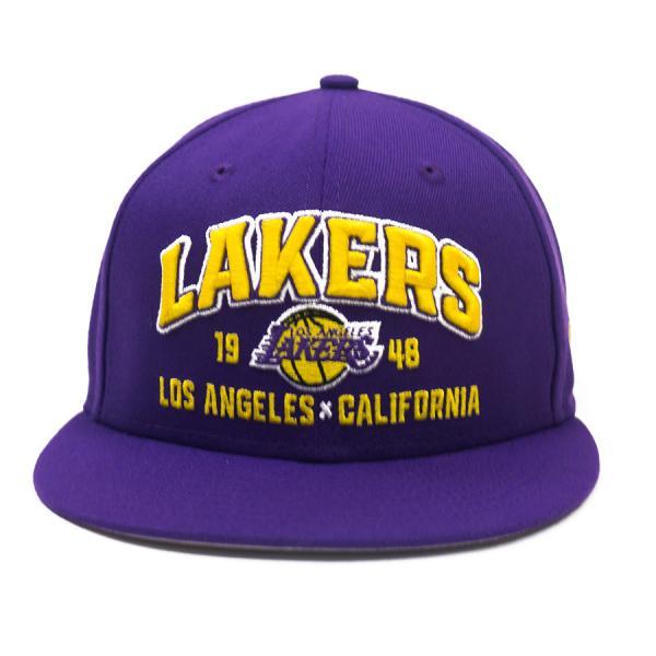 Men's New Era 9Fifty Purple/Gold NBA Los Angeles Lakers Stacked Snapback - OSFM