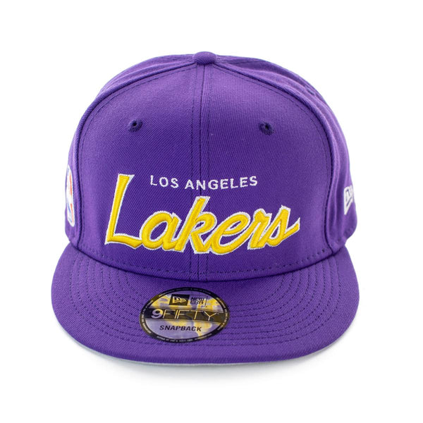 New Era Purple/Gold 9Fifty NBA Los Angeles Lakers Script Up Snapback - OSFM