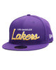 New Era Purple/Gold 9Fifty NBA Los Angeles Lakers Script Up Snapback - OSFM
